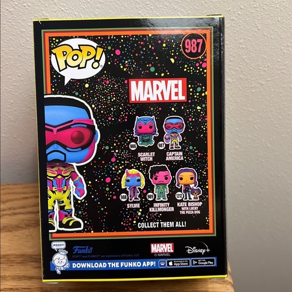 Funko Pop! The Falcon and the Winter Soldier - Captain America Blacklight # 987 - Picture 2 of 5